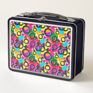 Gay Pride Gender Neon Pattern Metal Lunch Box