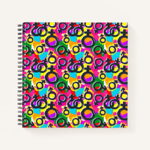 Gay Pride Gender Neon Pattern Notebook