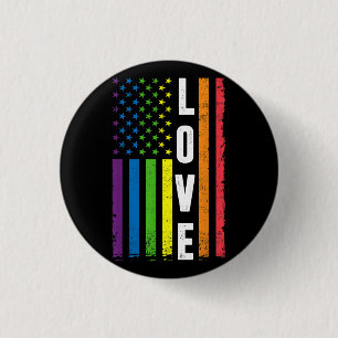 Gay Pride Gifts Men Women LGBT Rainbow Flag Gay Lo 1 Inch Round Button