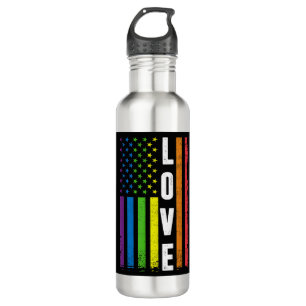 Gay Pride Gifts Men Women LGBT Rainbow Flag Gay Lo 710 Ml Water Bottle