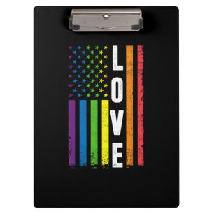 Gay Pride Gifts Men Women LGBT Rainbow Flag Gay Lo Clipboard