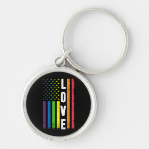 Gay Pride Gifts Men Women LGBT Rainbow Flag Gay Lo Keychain