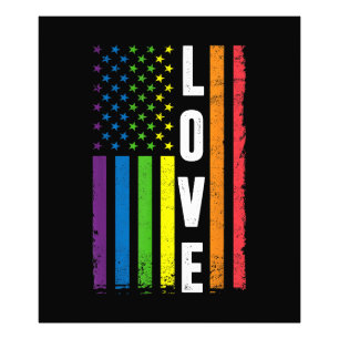 Gay Pride Gifts Men Women LGBT Rainbow Flag Gay Lo Photo Print