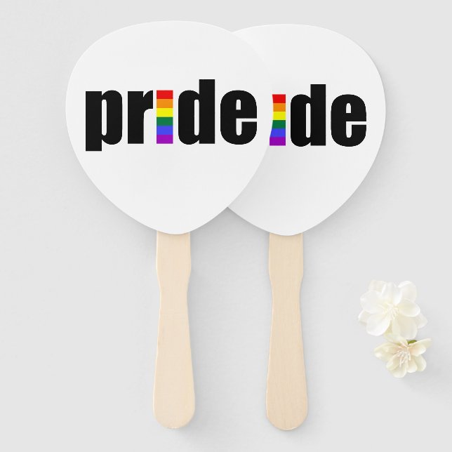 Gay Pride Hand Fan (Front and Back)