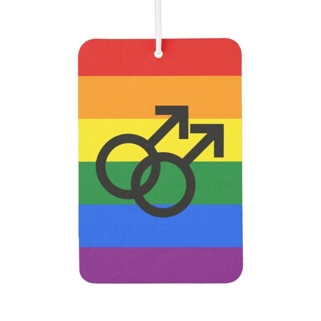 Gay Pride Heart Air Freshener (Front)