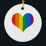 Gay Pride Heart Ceramic Ornament<br><div class="desc">Shop Gay Ornaments, Gay Posters, Gay T-shirts, Gay Hoodies, Gay Stickers, Gay Buttons and Gay Novelty gifts from http://www.GlbtShirts.com</div>