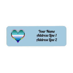 Gay Pride Heart Label