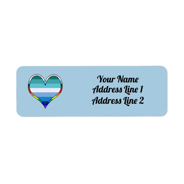 Gay Pride Heart Label (Front)