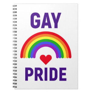 Gay Pride   Heart & Rainbow Notebook