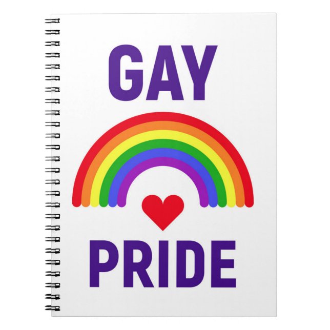 Gay Pride | Heart & Rainbow Notebook (Front)
