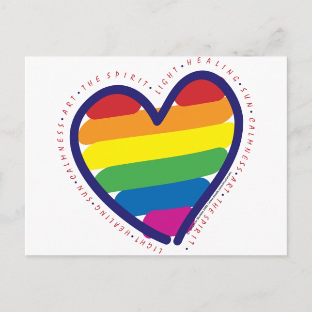GAY-PRIDE-HEART-WITH-WORDS POSTCARD (Front)