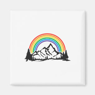 Gay Pride Hiking Camping Backpacking Outdoor Retro Magnet