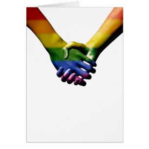 Gay Pride Holding Hands Greeting Card