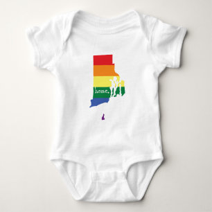 Gay Pride Home   Rhode Island Baby Bodysuit