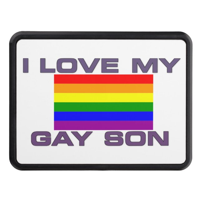 GAY PRIDE I love my gay Son Trailer Hitch Cover (Front)