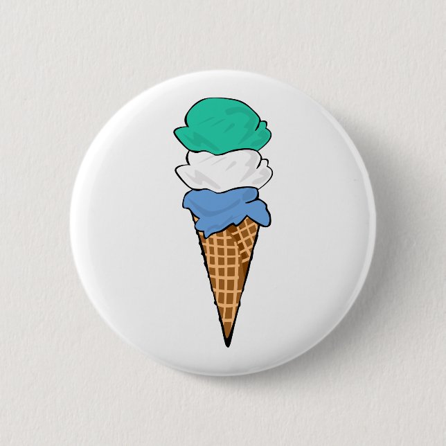 Gay Pride Ice Cream 2 Inch Round Button (Front)