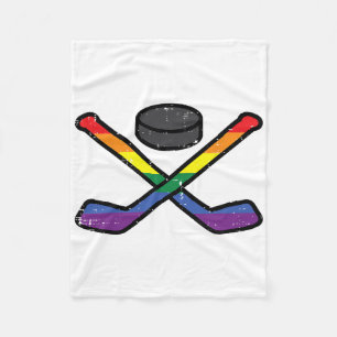 Gay Pride Ice Hockey Rainbow Flag Lgbtq Sports Men Fleece Blanket