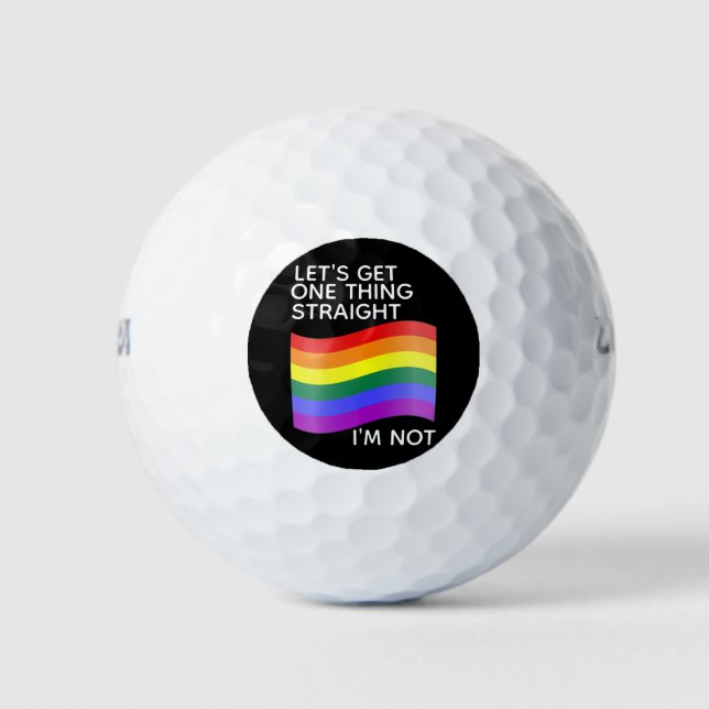 Gay Pride I'm Not Straight Golf Balls (Front)