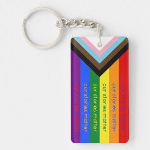 Gay Pride Intersection Rainbow Flag Keychain