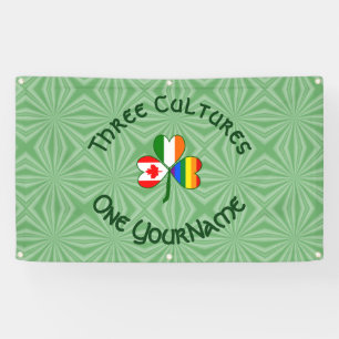 Gay Pride Ireland Canada Shamrock Flag Personalize Banner