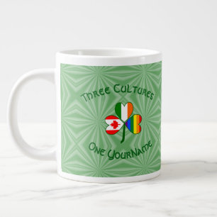 Gay Pride Ireland Canada Shamrock Flag Personalize Large Coffee Mug