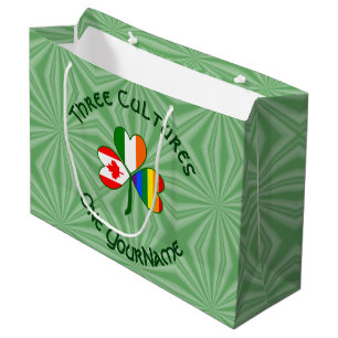 Gay Pride Ireland Canada Shamrock Flag Personalize Large Gift Bag