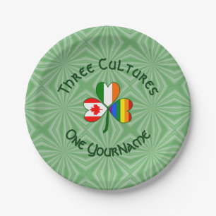 Gay Pride Ireland Canada Shamrock Flag Personalize Paper Plate