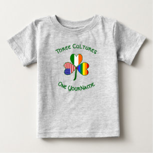 Gay Pride Ireland USA Shamrock Flag Personalized Baby T-Shirt