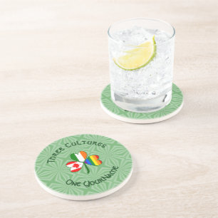Gay Pride Irish Canadian Flags Shamrock Your Name Coaster