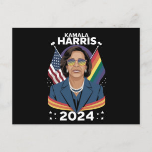 Gay Pride Kamala Harris 2024 Vice President LGBTQ+ Postcard