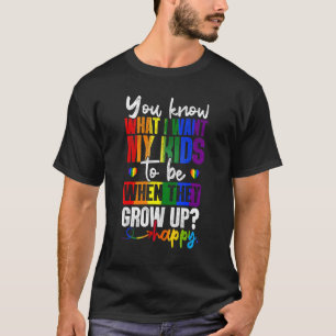 Gay Pride Lgbt Awareness Parents Mom Dad Rainbow L T-Shirt