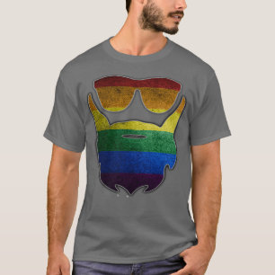 Gay Pride LGBT Beard And Sunglasses For Supporter T-Shirt