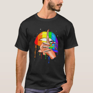 Gay Pride Lgbt Don't Judge Lgbt Dripping Rainbow L T-Shirt