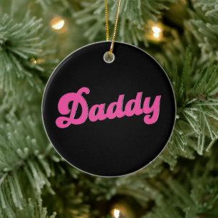 Gay Pride LGBT Pink Bear Gay Daddy Ceramic Ornament