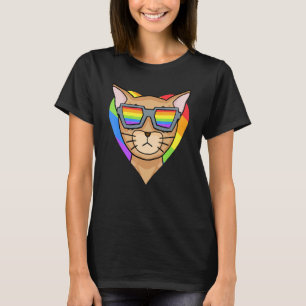 Gay Pride LGBT Rainbow Cat Breed Abyssinian LGBT H T-Shirt