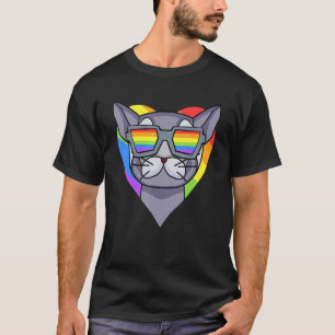 Gay Pride LGBT Rainbow - Cat Breed British shortha T-Shirt
