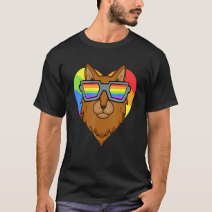 Gay Pride LGBT Rainbow - Cat Breed Somali - LGBT H T-Shirt