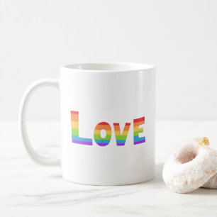 Gay Pride LGBT rainbow flag Love is Love LGBTQ  Coffee Mug
