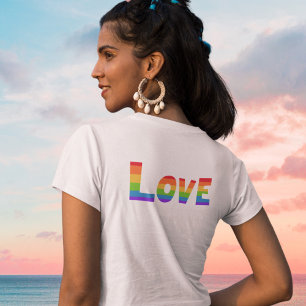 Gay Pride LGBT rainbow flag Love is Love LGBTQ T-Shirt