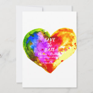 Gay Pride LGBT Rainbow Marriage Wedding  Invitation