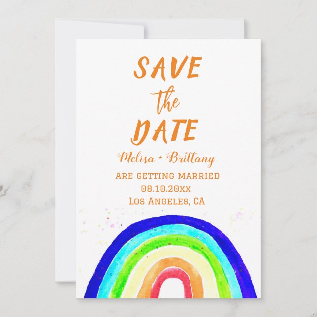 Gay Pride LGBT Rainbow Marriage Wedding  Invitation (Front)