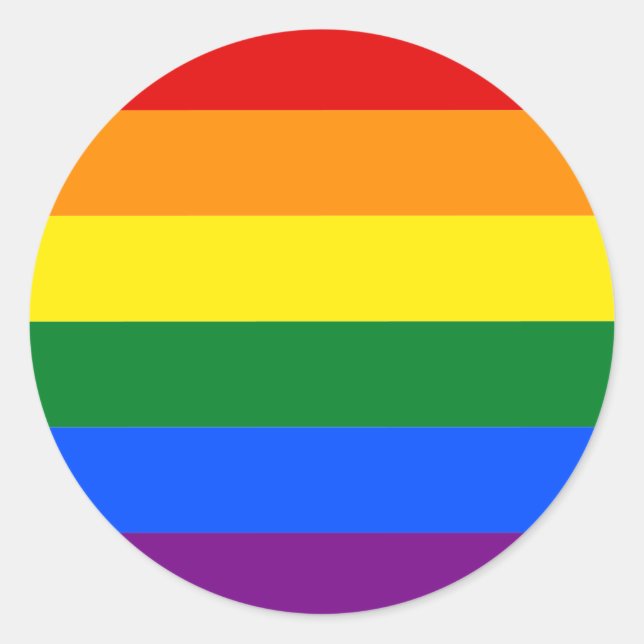 Gay pride LGBT Rainbow Stripes Colourful Classic Round Sticker (Front)