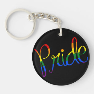 Gay PRIDE LGBT Script Keychain