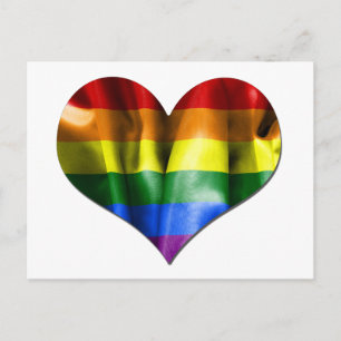Gay Pride Love Heart Flag Postcard