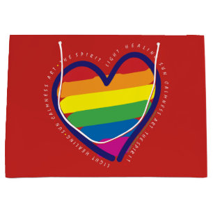 Gay Pride Love Heart Large Gift Bag