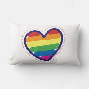 Gay Pride Love Heart Lumbar Pillow