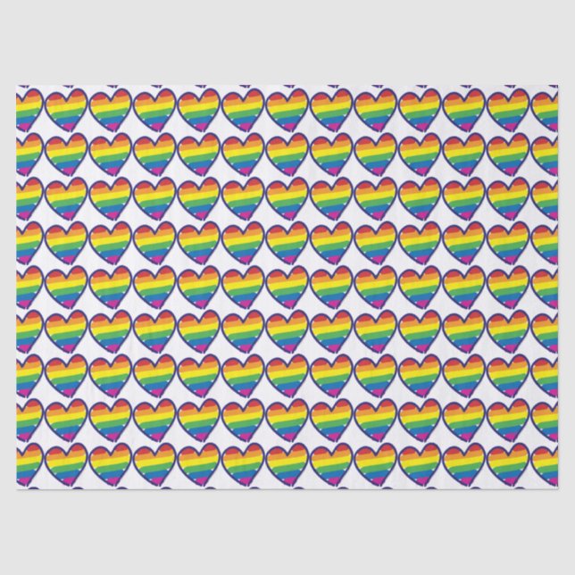 Gay Pride Love Heart Tissue Paper (Front)