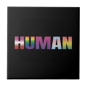 Gay Pride Love is Love LGBT Rainbow Flag Colors Sp Tile