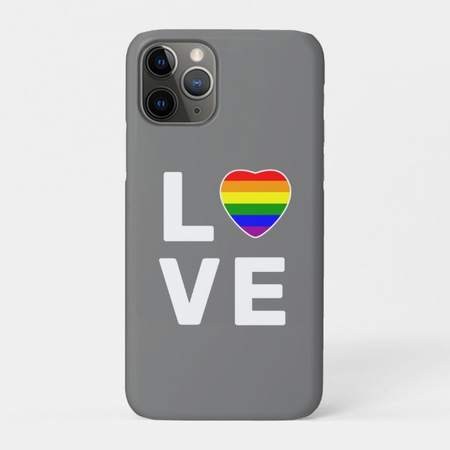 Gay Pride Love Rainbow Heart Case-Mate iPhone Case (Back)
