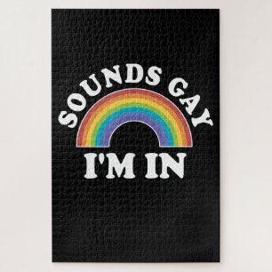 Gay Pride Men Women LGBT Rainbow Sounds Gay Jigsaw Puzzle